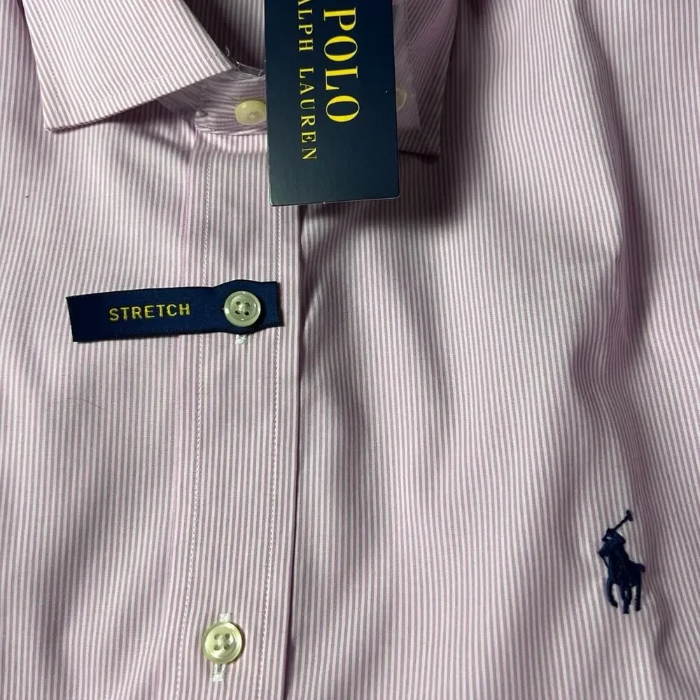 NWT Polo Ralph Lauren‎ Classic Fit Easy Care Button Pinstripe Shirt 16.5 34/35